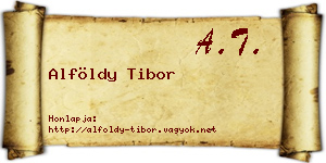 Alföldy Tibor névjegykártya