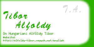 tibor alfoldy business card